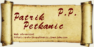 Patrik Petkanić vizit kartica